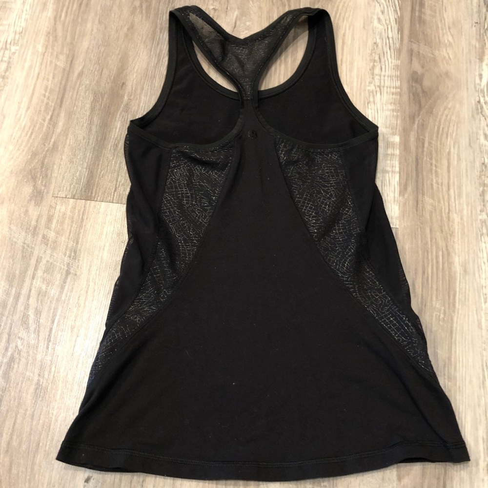 LULULEMON Black Racerback Mesh Tank Top Size 4